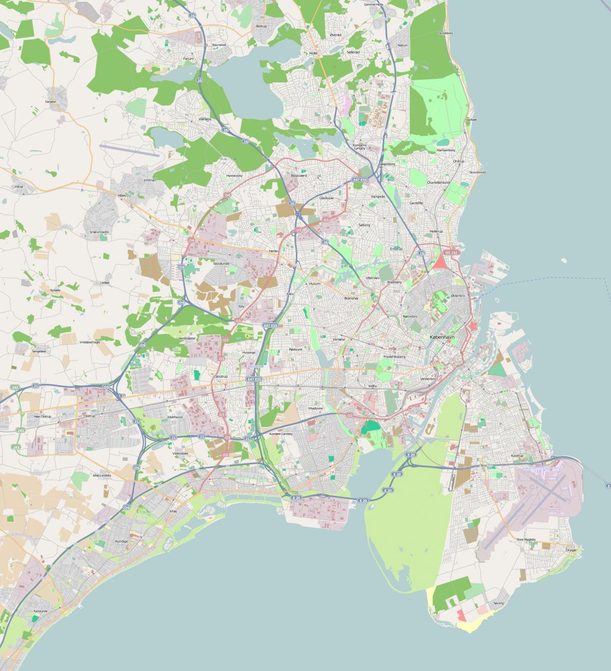 Mapa de carreteras de Copenhague