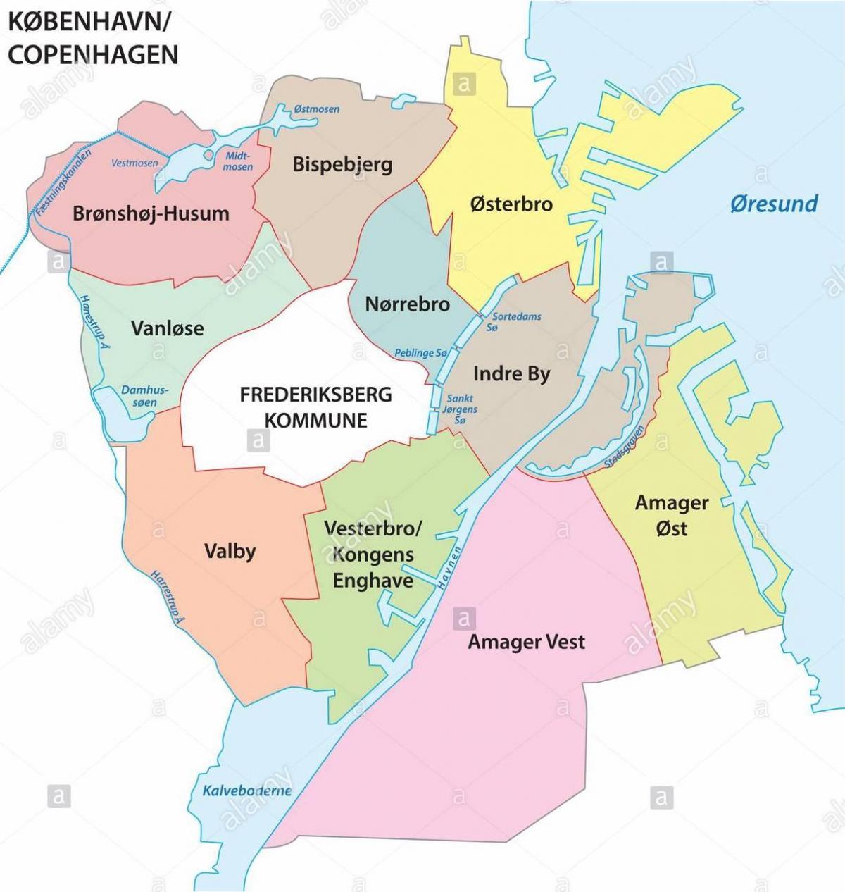 Mapa del distrito de Copenhague