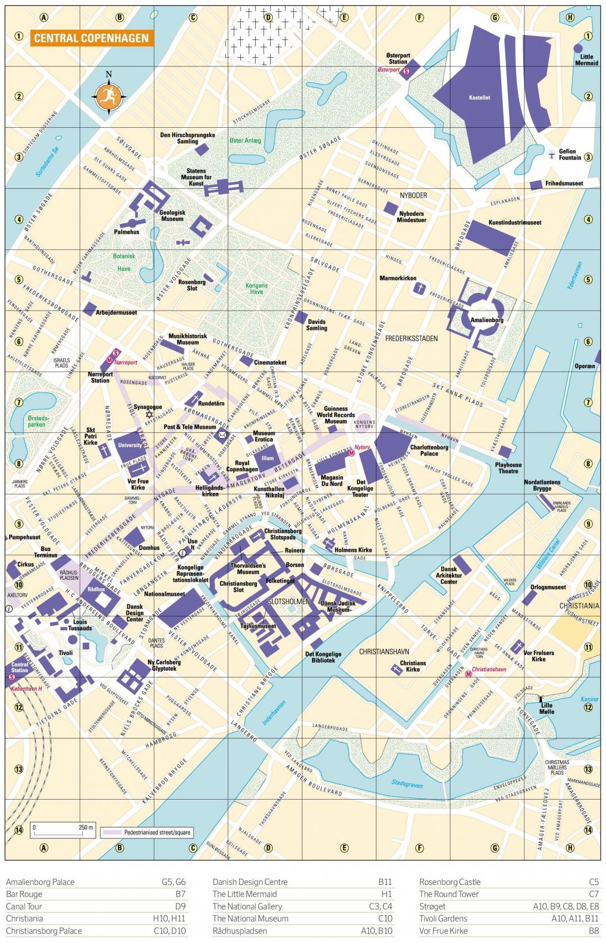 Mapa del centro de Copenhague